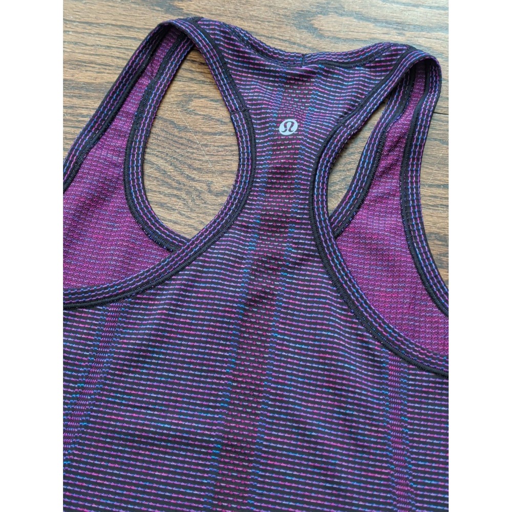 Lululemon Swiftly Tech Racerback Tank Top Sz 8 W1ASRS Patterned Purple - Picture 7 of 8